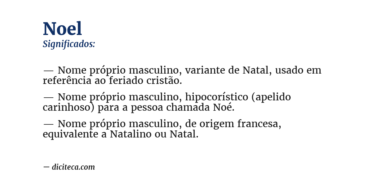 Significado de noel