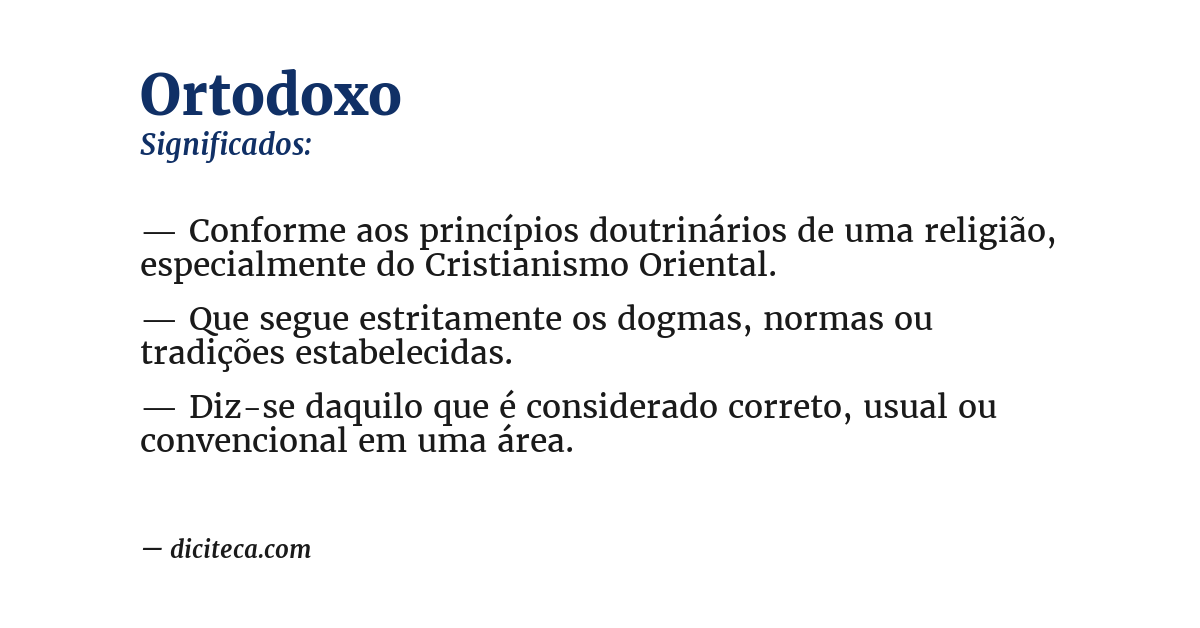 Significado de ortodoxo