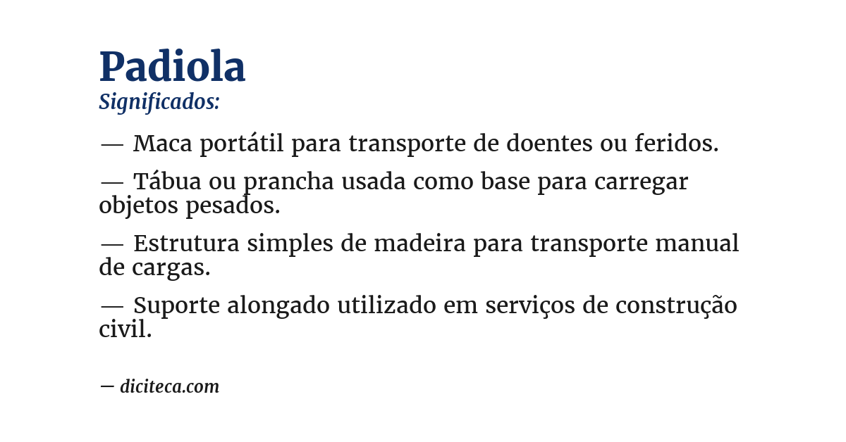 Significado de padiola