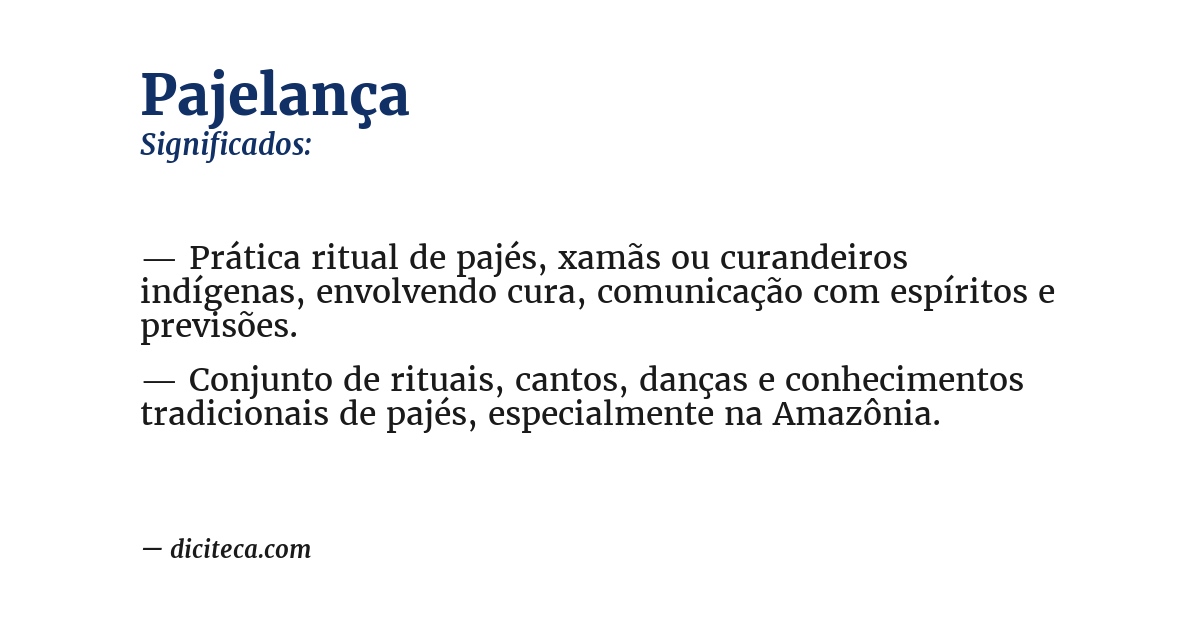 Significado de pajelança