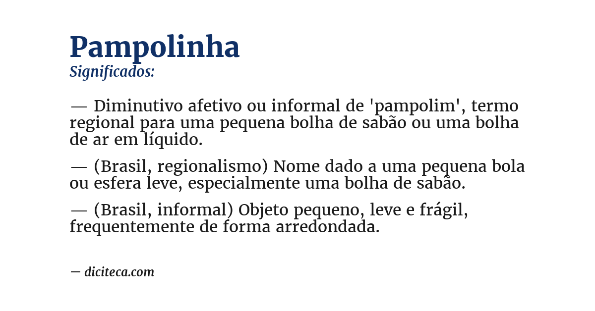 Significado de pampolinha