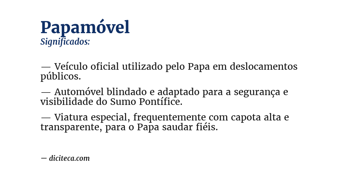 Significado de papamóvel