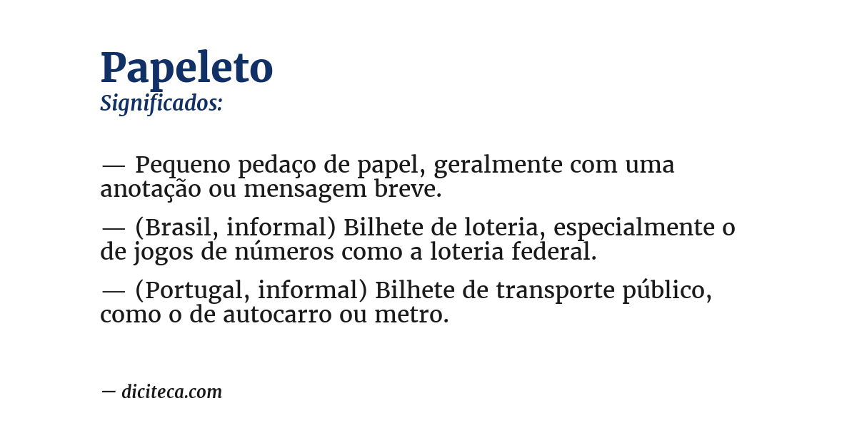 Significado de papeleto