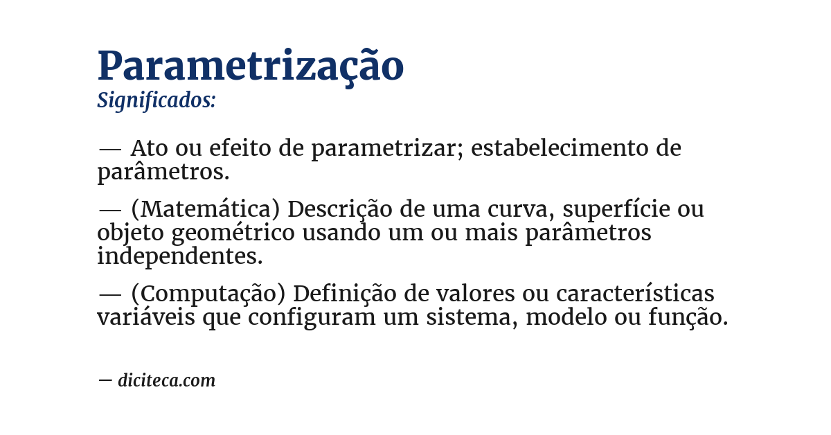 Significado de parametrização