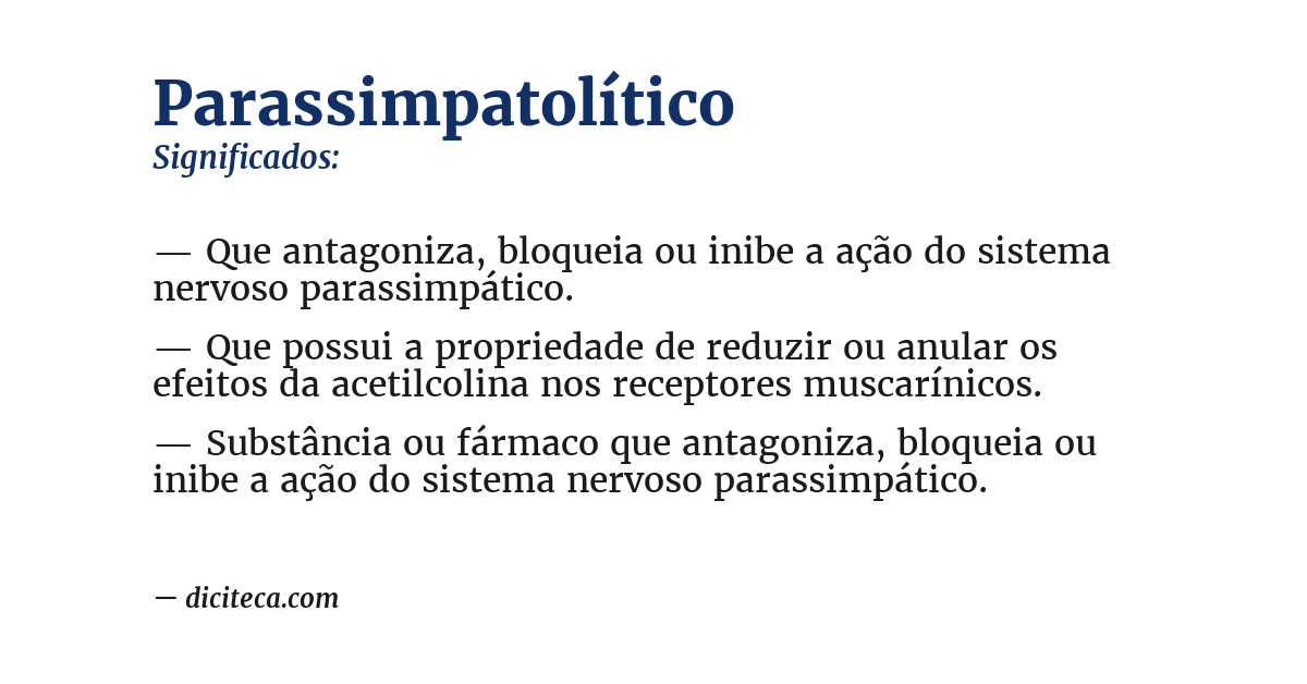 Significado de parassimpatolítico