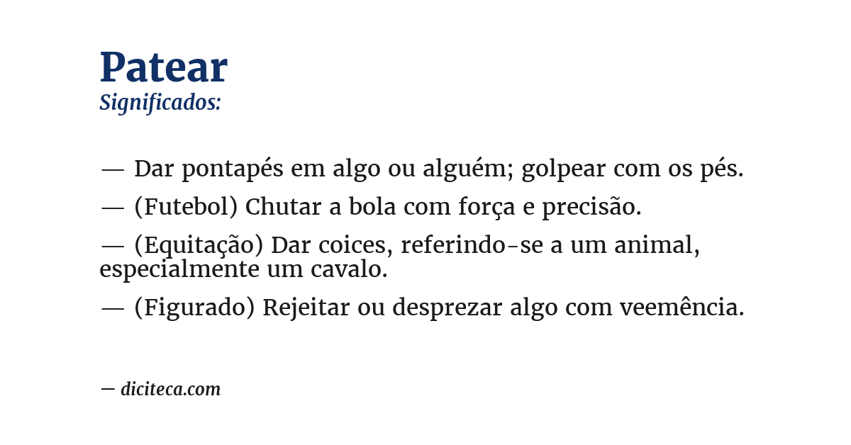 Significado de patear