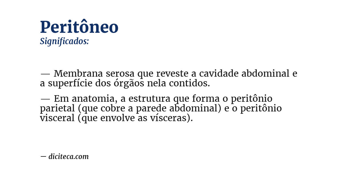 Significado de peritôneo