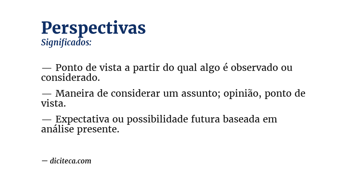 Significado de perspectivas
