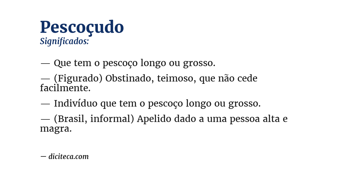 Significado de pescoçudo