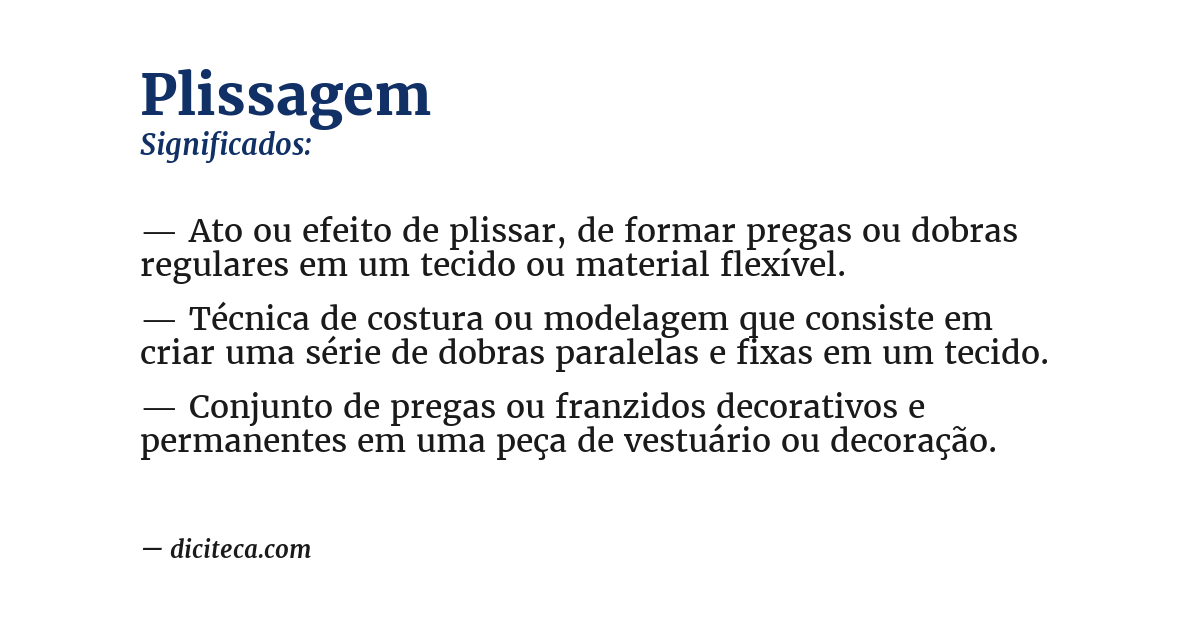 Significado de plissagem