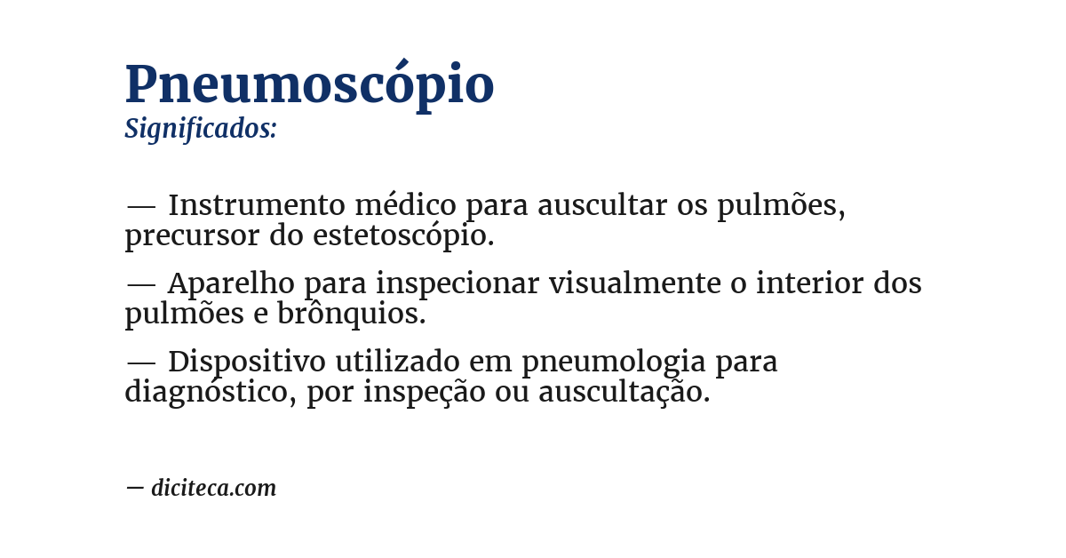 Significado de pneumoscópio