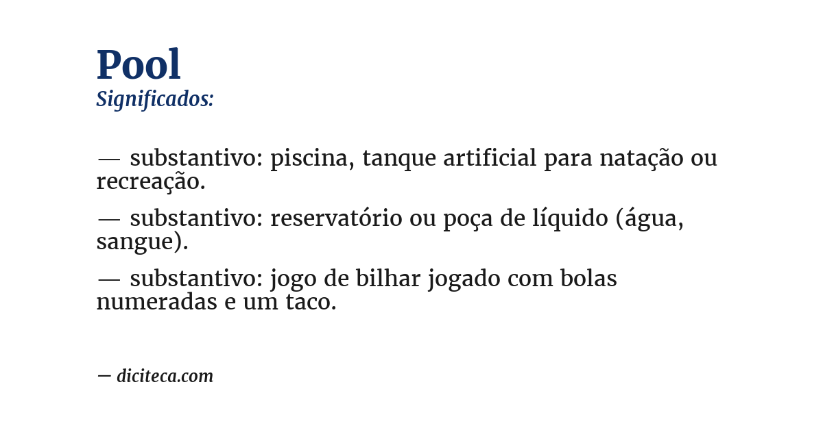Significado de pool