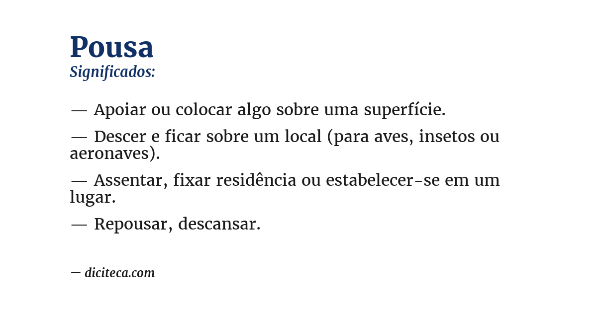 Significado de pousa