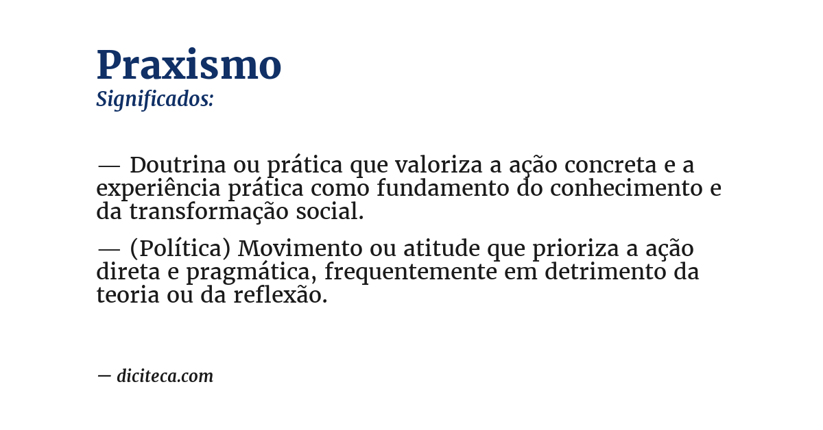 Significado de praxismo
