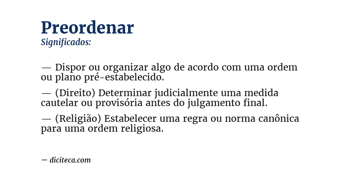 Significado de preordenar