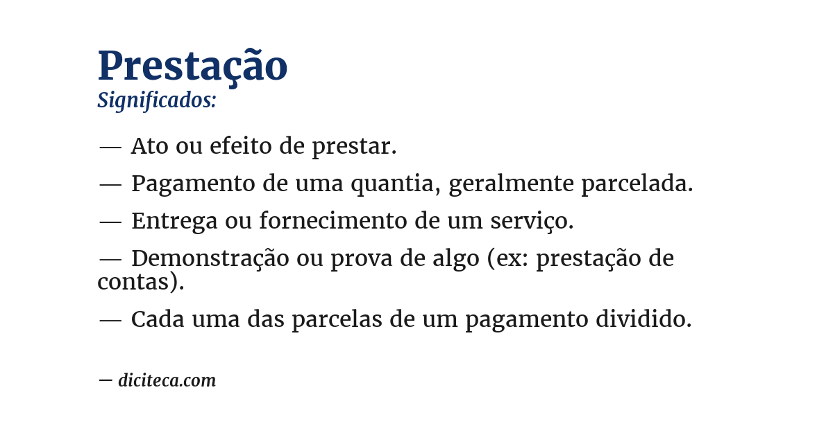 Significado de prestação