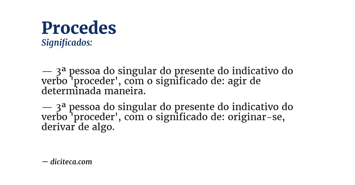Significado de procedes