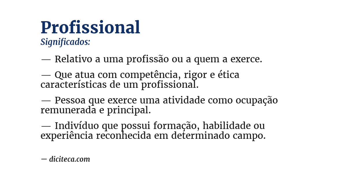 Significado de profissional