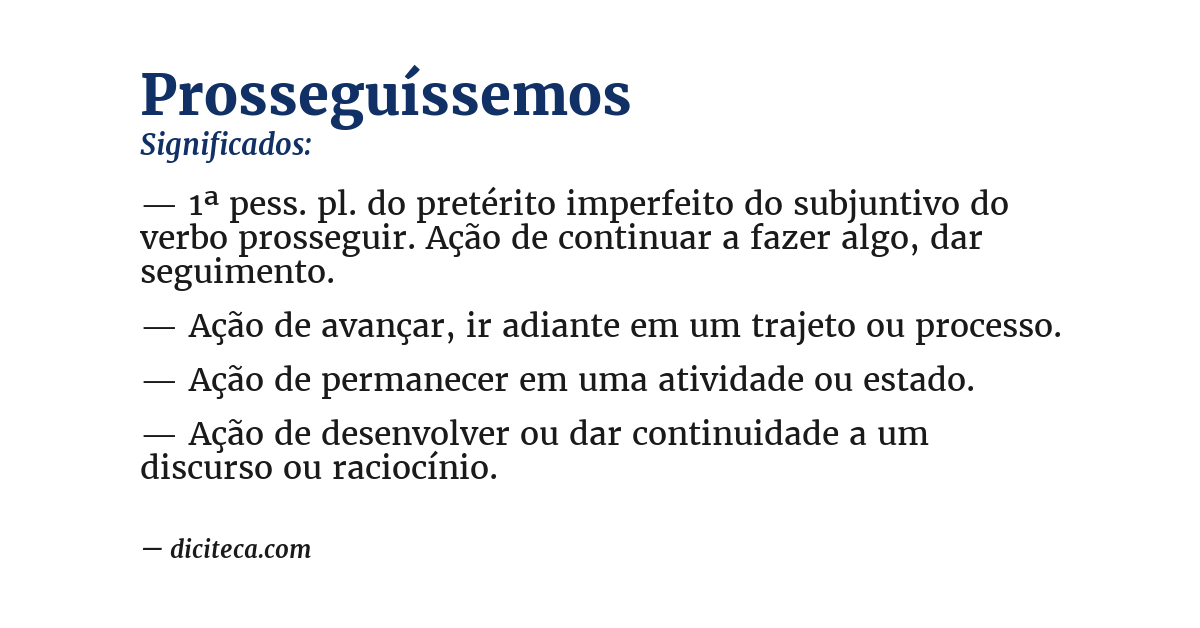 Significado de prosseguíssemos