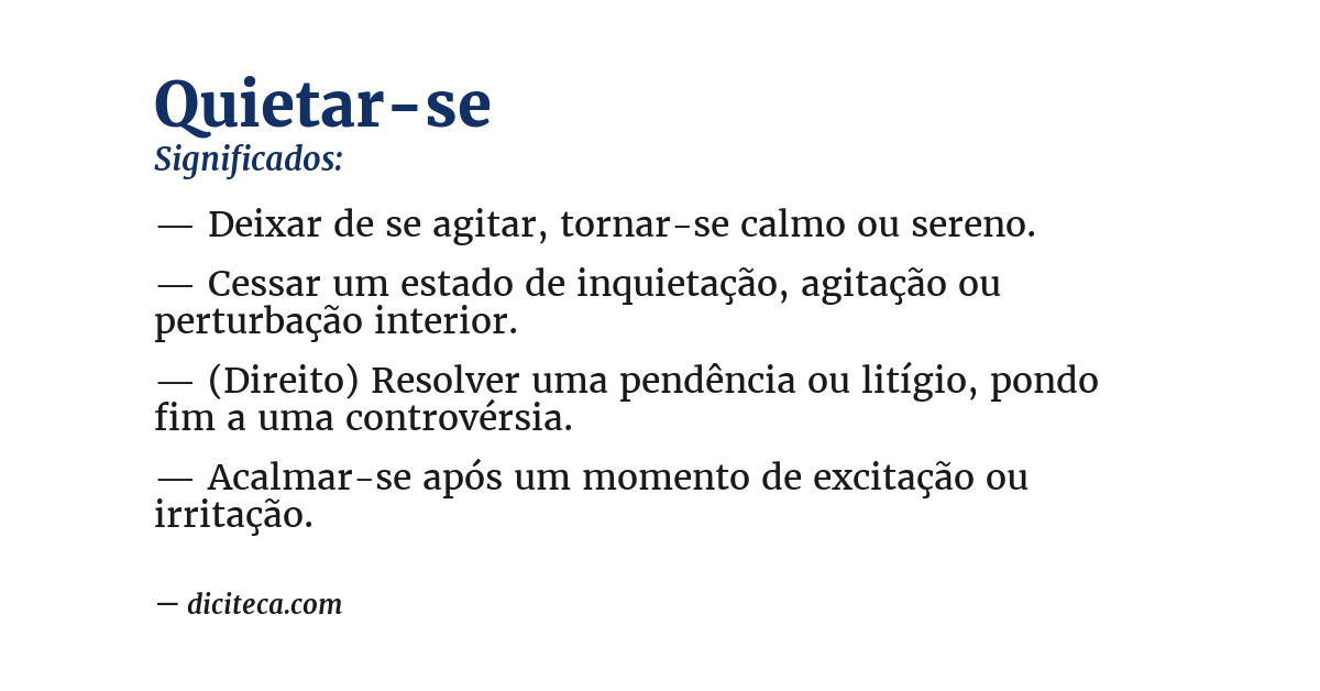 Significado de quietar-se