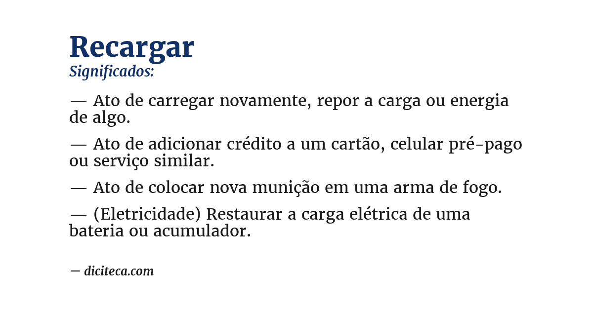 Significado de recargar