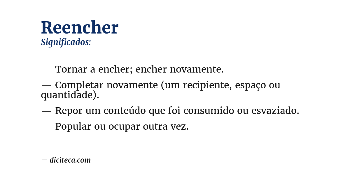 Significado de reencher