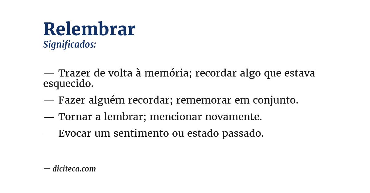 Significado de relembrar