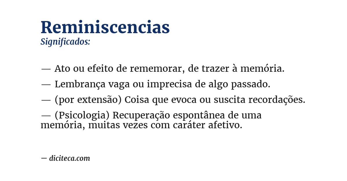 Significado de reminiscencias