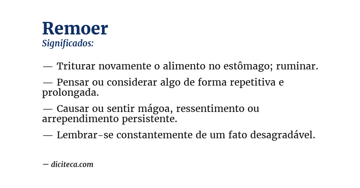 Significado de remoer