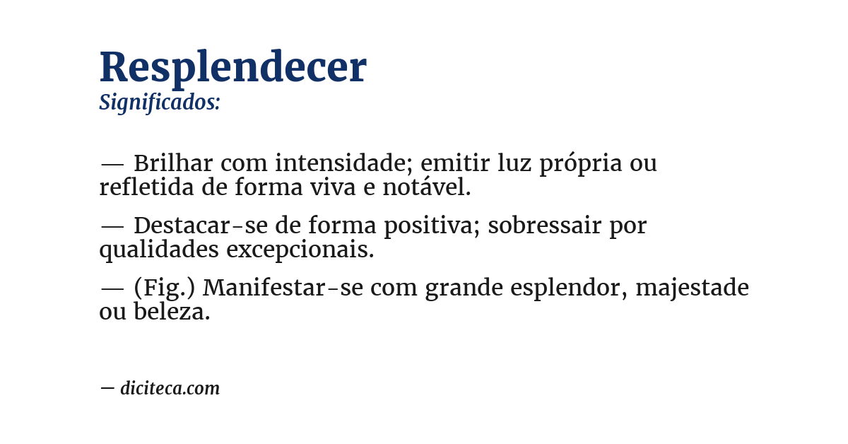 Significado de resplendecer