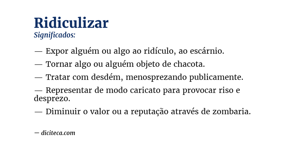 Significado de ridiculizar
