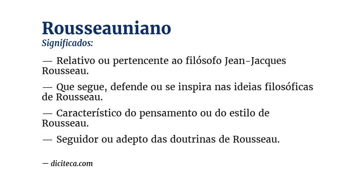 Significado de rousseauniano