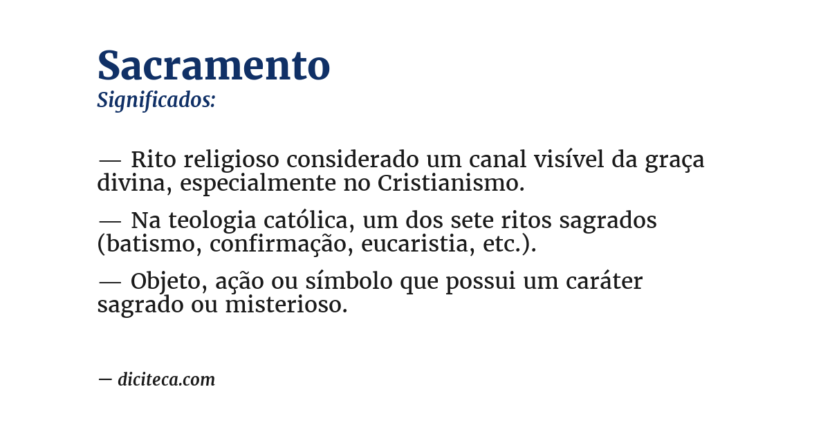 Significado de sacramento
