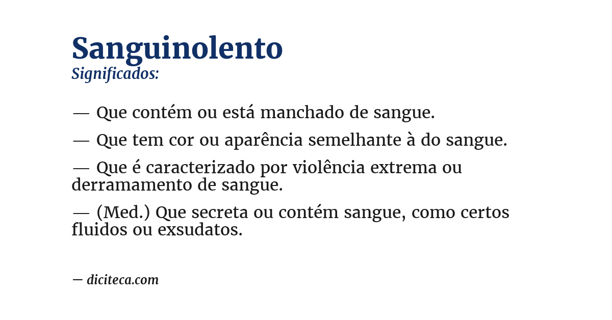 Significado de sanguinolento