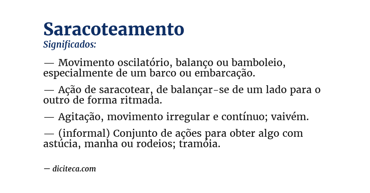 Significado de saracoteamento
