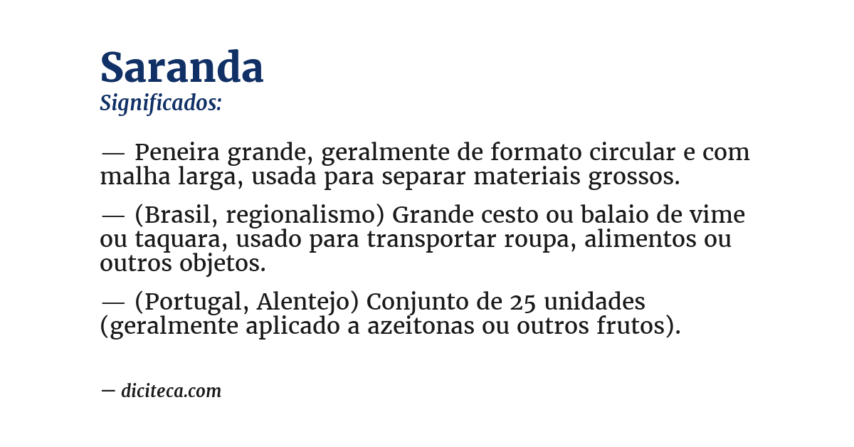 Significado de saranda