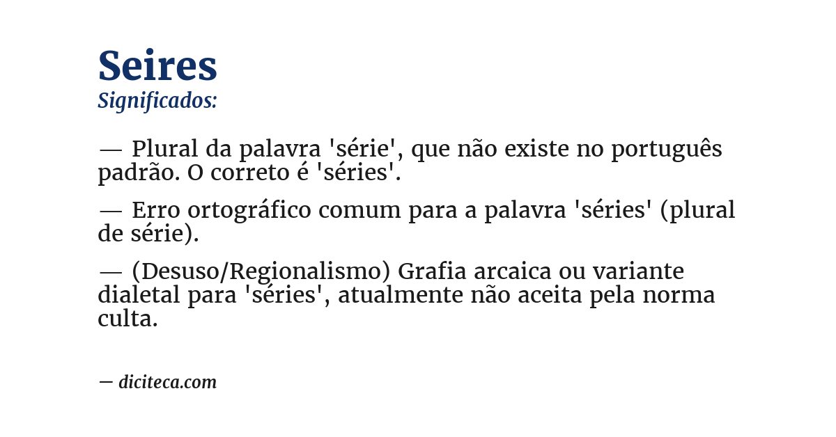 Significado de seires