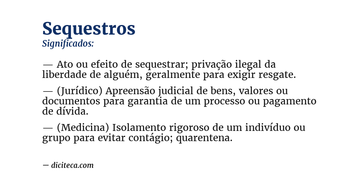 Significado de sequestros