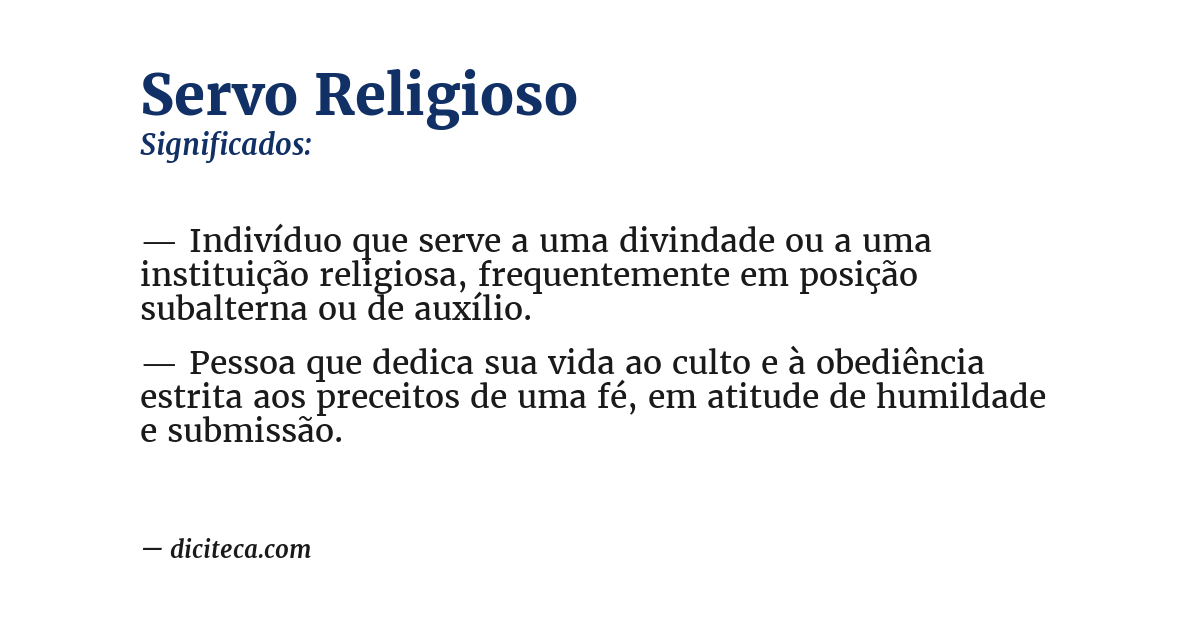 Significado de servo religioso