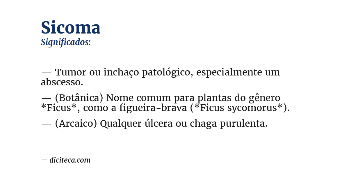 Significado de sicoma
