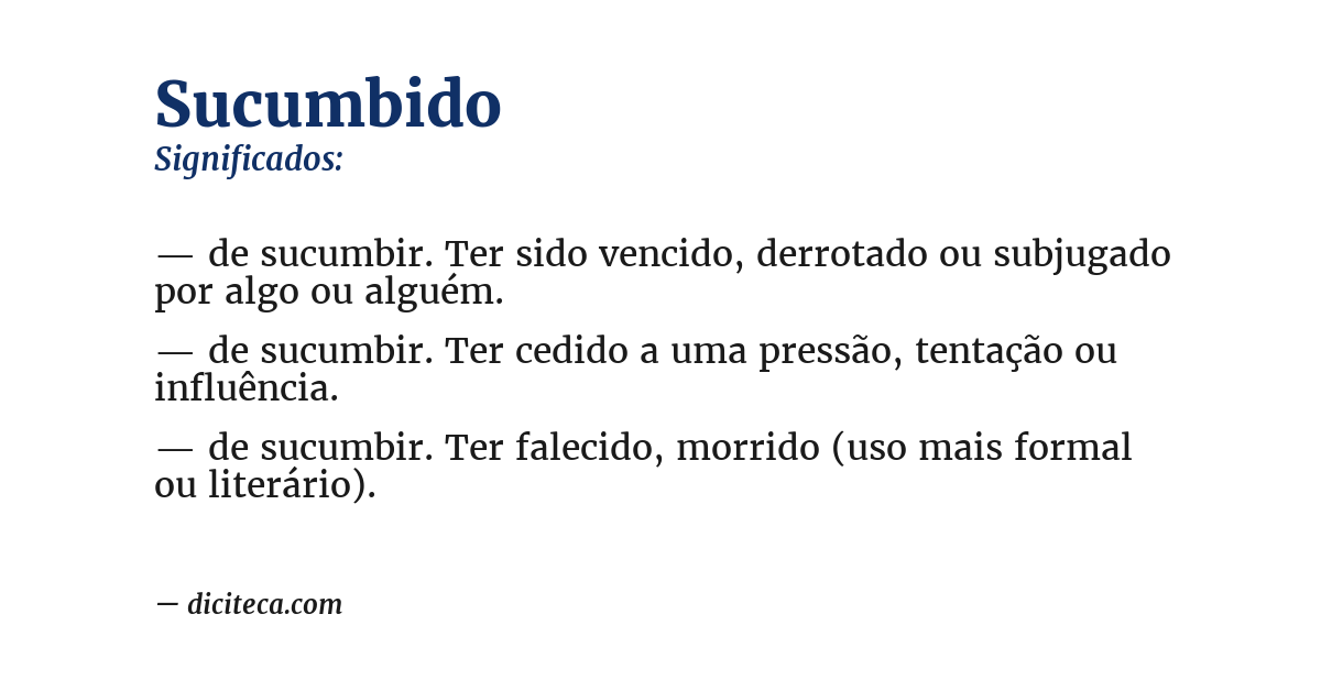 Significado de sucumbido
