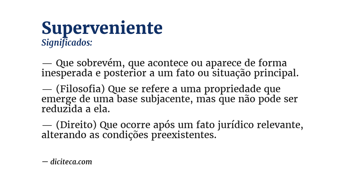 Significado de superveniente