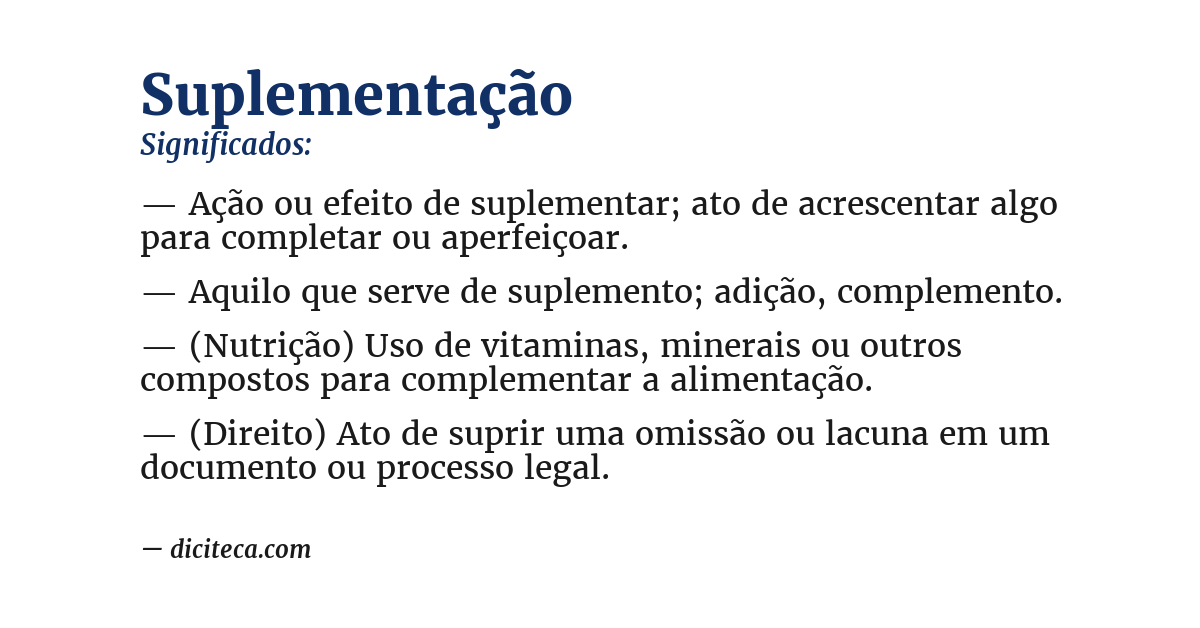 Significado de suplementação