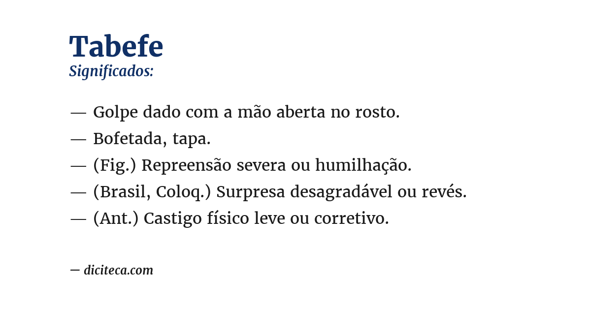 Significado de tabefe