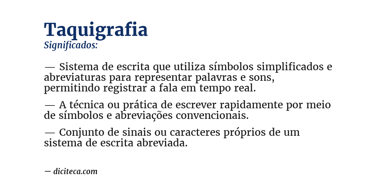 Significado de taquigrafia