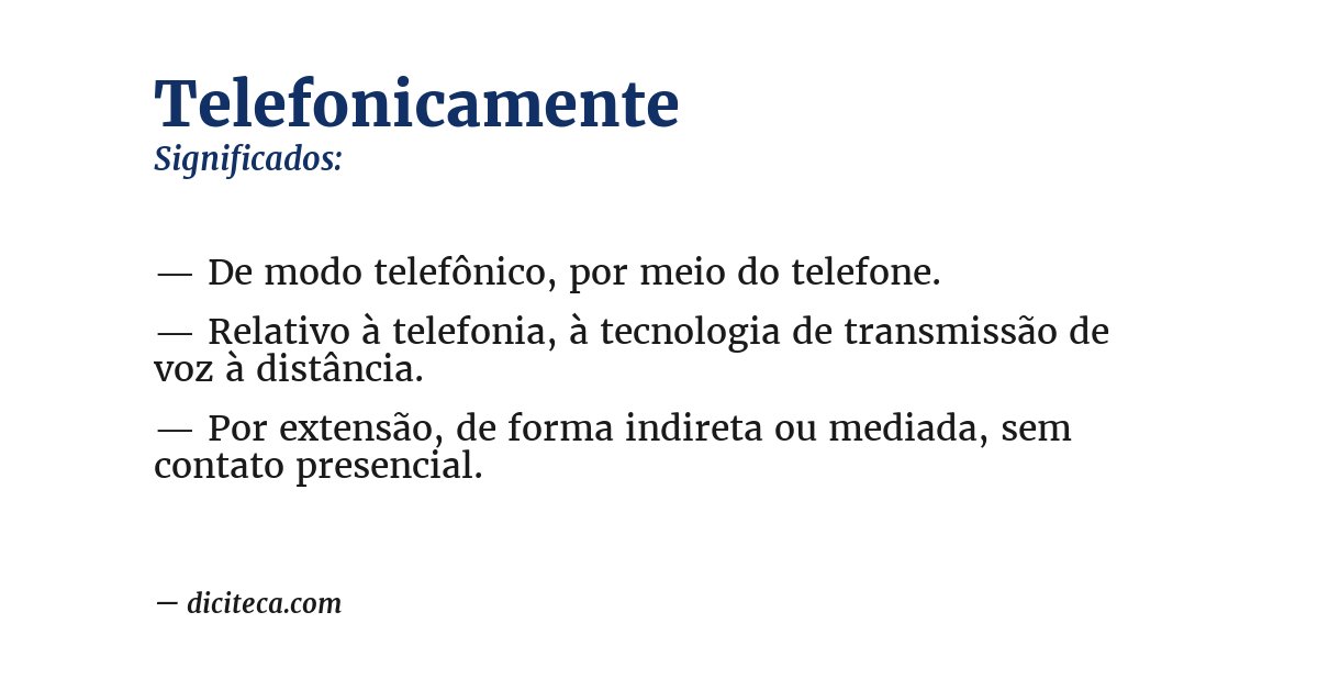 Significado de telefonicamente