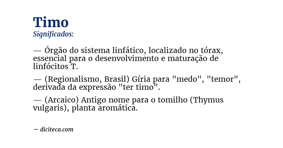 Significado de timo