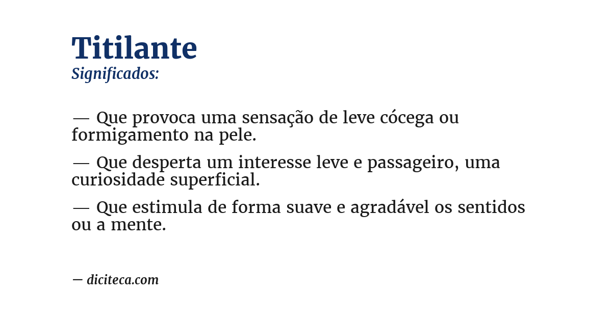 Significado de titilante