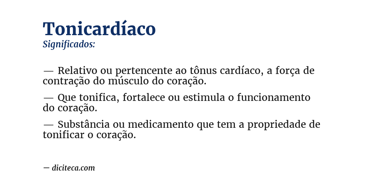 Significado de tonicardíaco