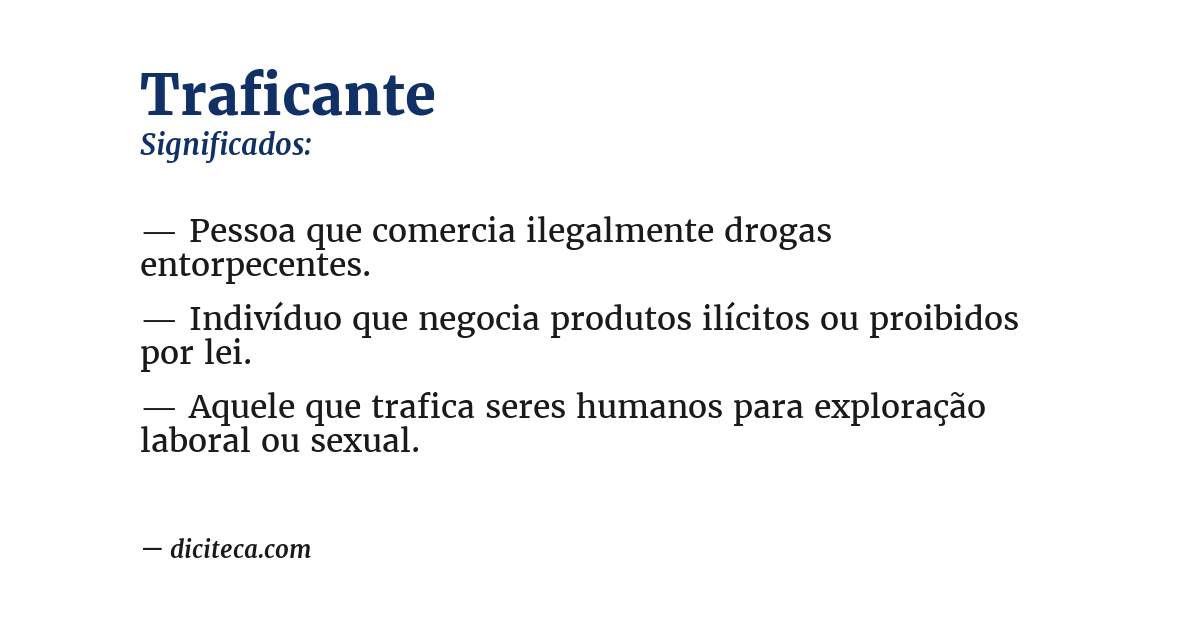 Significado de traficante